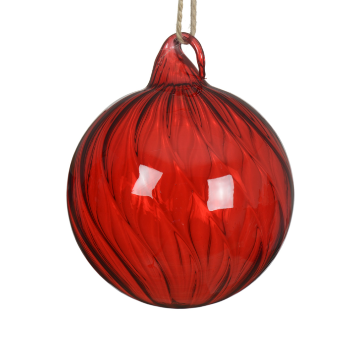 Decoris kerstbal - Met swirl - 8cm