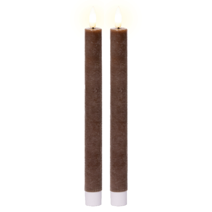 Lumineo LED dinerkaars - Bruin - Set van 2