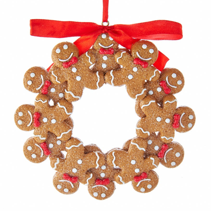 Kurt Adler kerstornament - Kerstkrans van gingerbreadpoppetjes