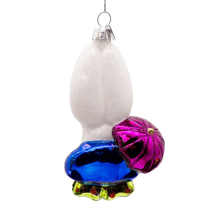Kurt Adler kerstornament - Wit konijn