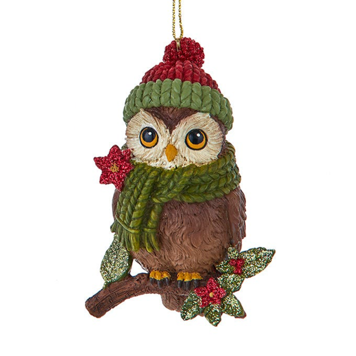 Kurt Adler kerstornament - Uil met sjaal