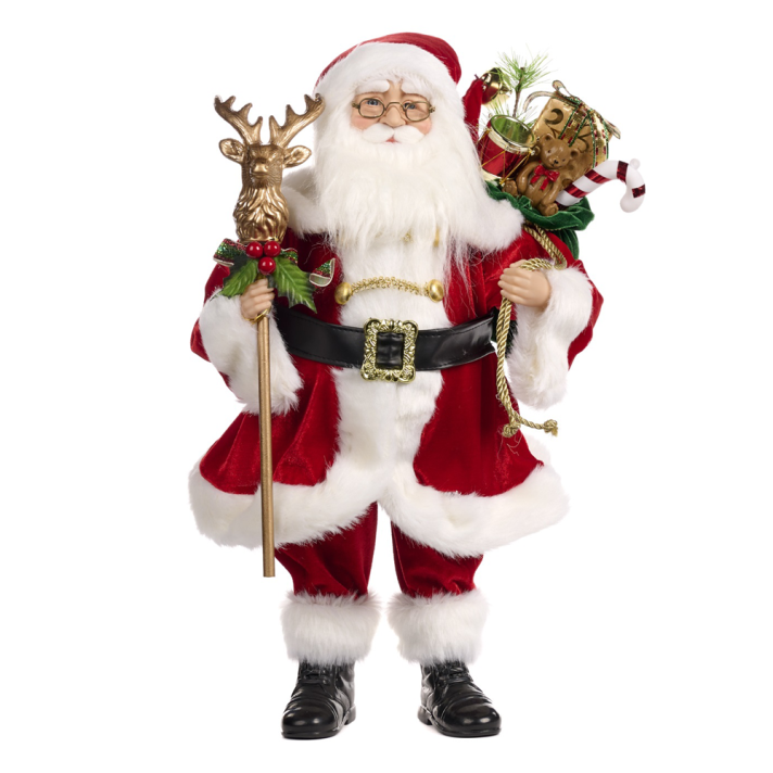 Goodwill kerstbeeld - Kerstman - Met scepter en cadeautjes