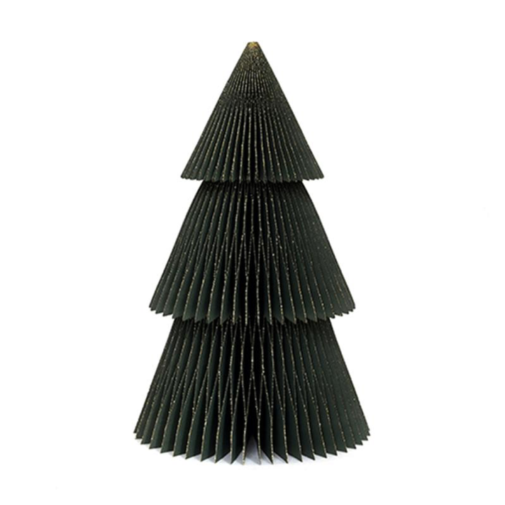 Papieren kerstboom van 30cm met gouden glitters