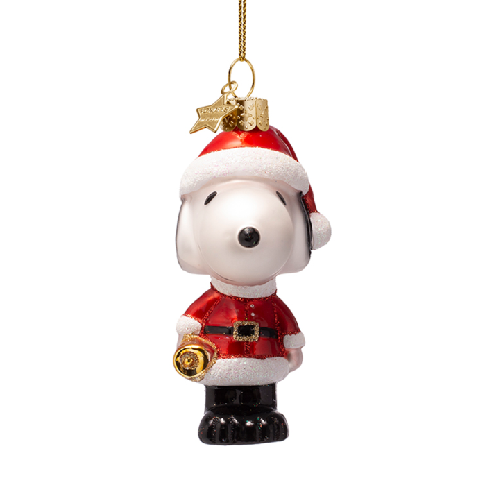 Vondels kerstornament - Snoopy - Met kerstmuts