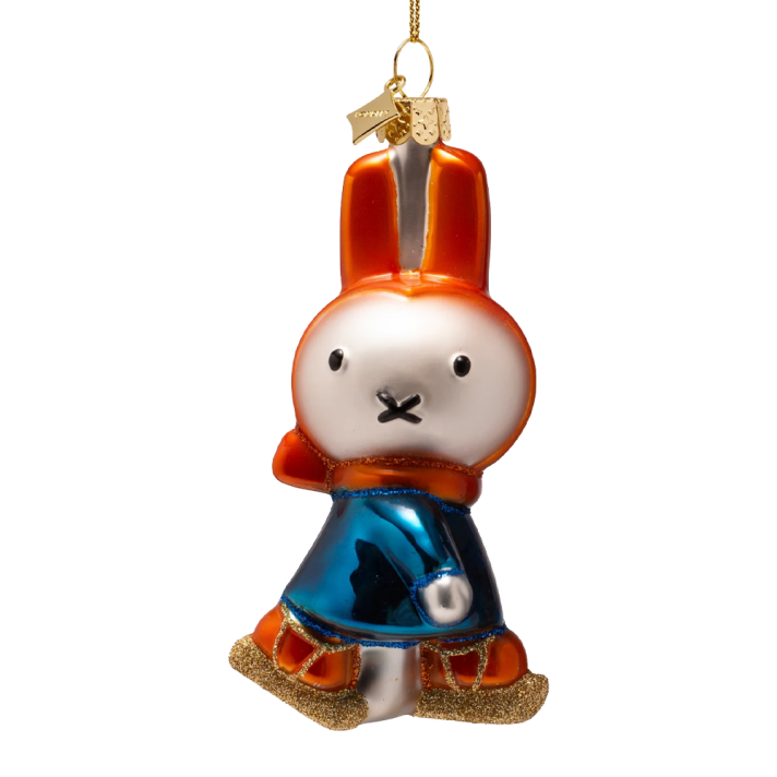 Vondels kerstornament - Nijntje op schaatsen