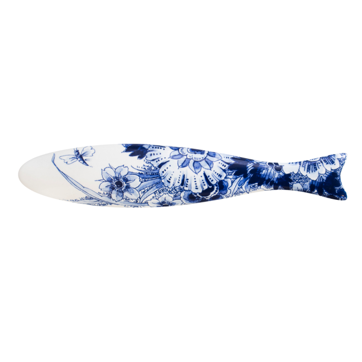 Royal Delft wanddecoratie - Blue Herring - Dragonfly flower