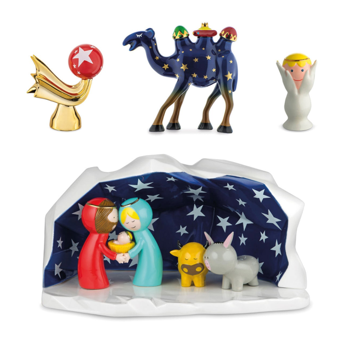Alessi kerststal - Happy Eternity Baby - Set van 6