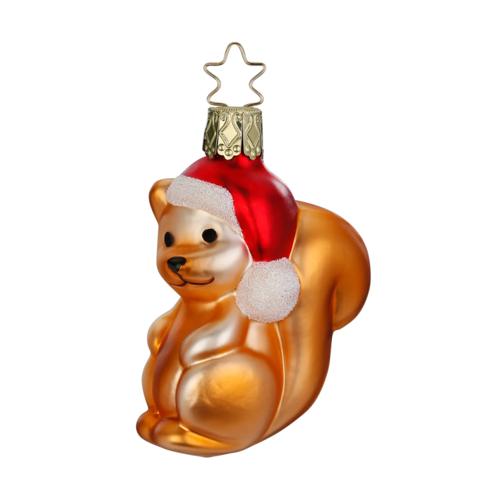 Inge Glas kerstornament - Teddybeer - Met kerstmuts