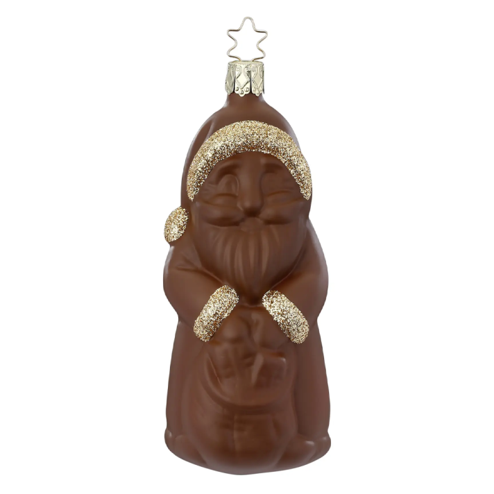 Inge Glas kerstornament - Kerstman - Chocolade