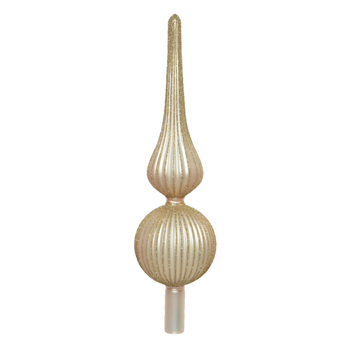 Glazen piek - Champagne - Met ribbels - 31cm