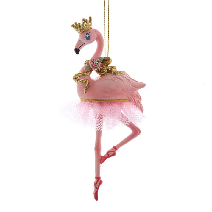 Kurt Adler kerstornament - Flamingo met kroon