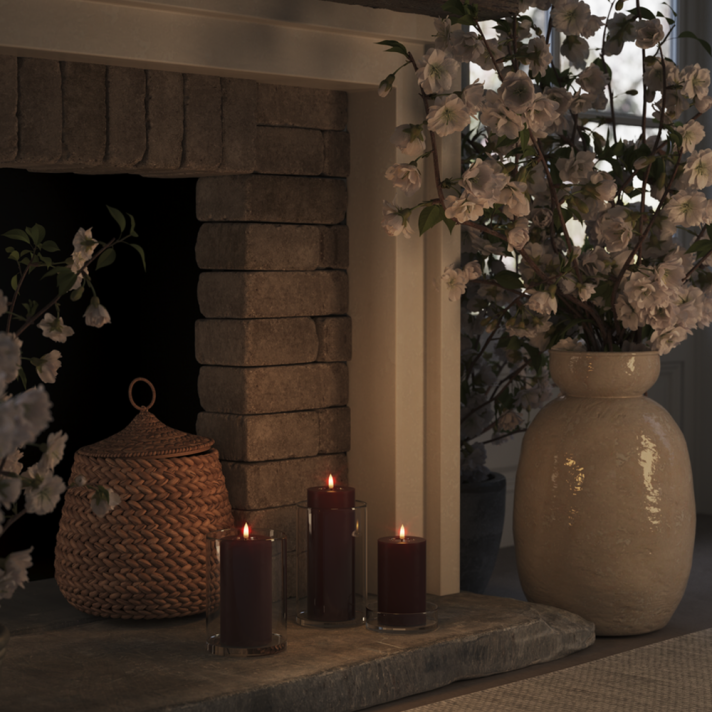 Deluxe Homeart LED stompkaars - Bourgogne - 10cm