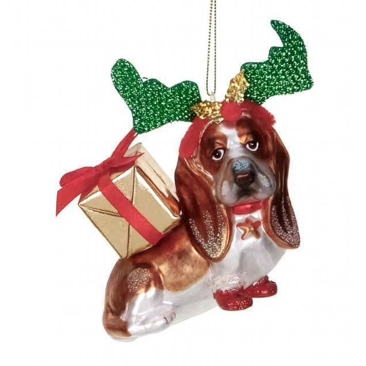 Goodwill kerstornament - Basset hound - Kerstelf