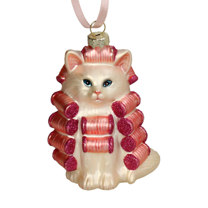 HD Collection kerstornament - Kat met krulspelden