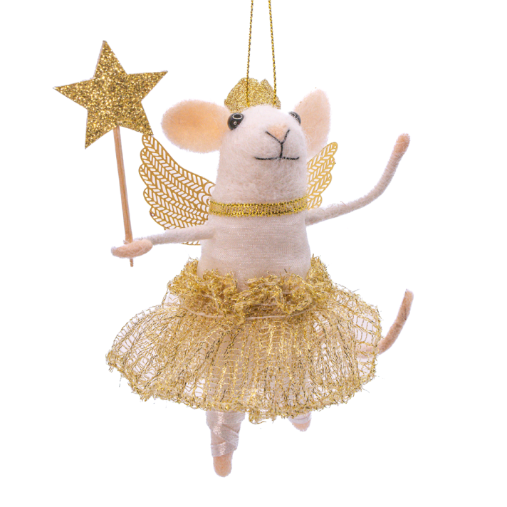 Sass & Belle kerstornament - Muis - Als engel
