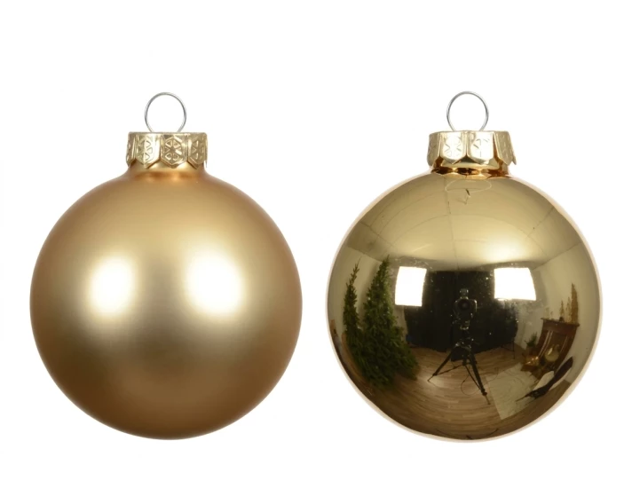 Decoris kerstballen - Goud - 6cm - Set van 12
