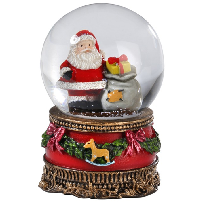 Sneeuwbol - Kerstman met cadeaus - 7cm