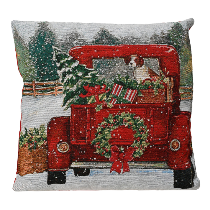Decoris kerstkussen - Met truck