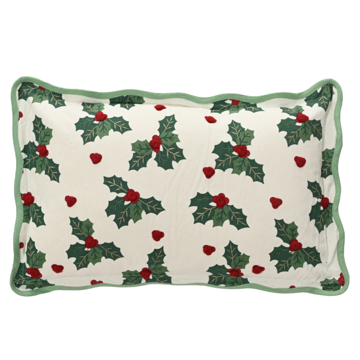 Decoris kerstkussen - Met hulst