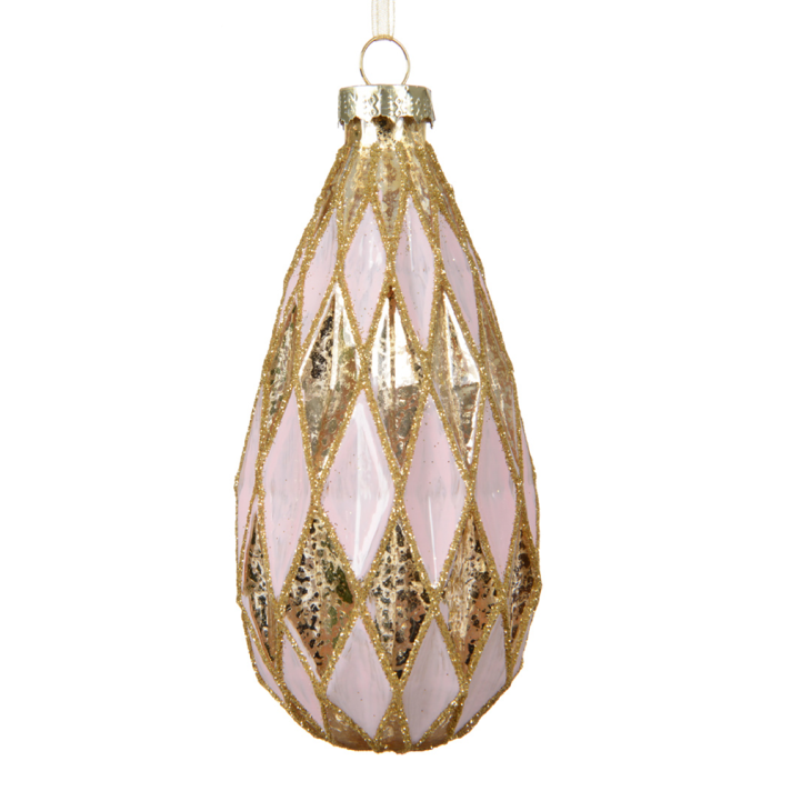 Decoris kerstbal - Met ruiten - 12cm