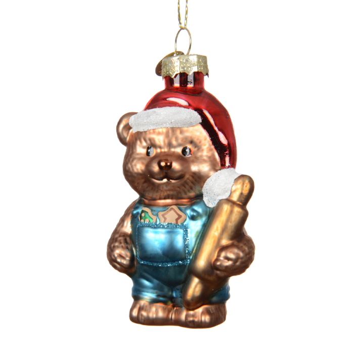 Decoris kerstornament - Beer met deegroller