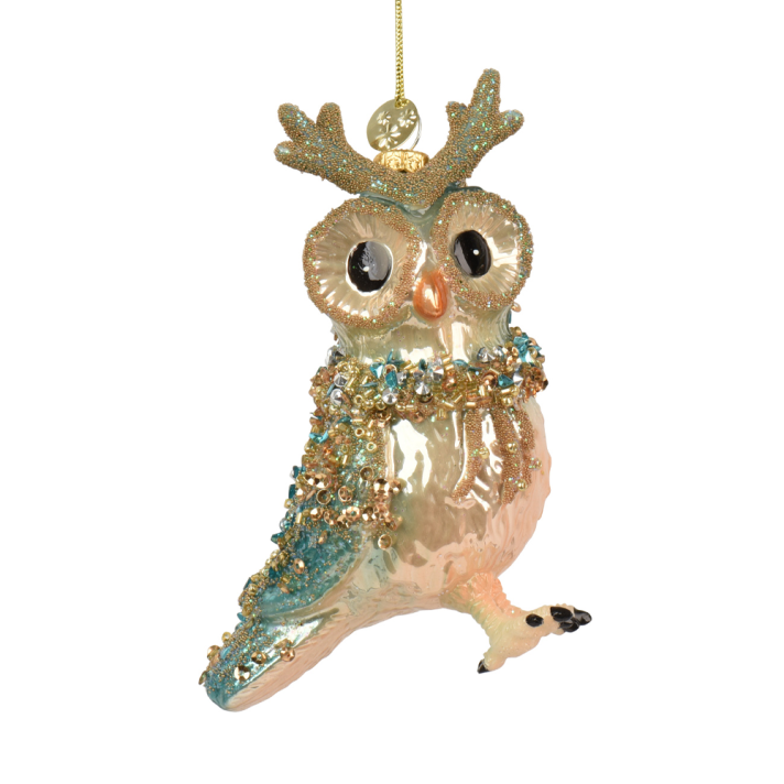 Decoris kerstornament - Uil met gewei