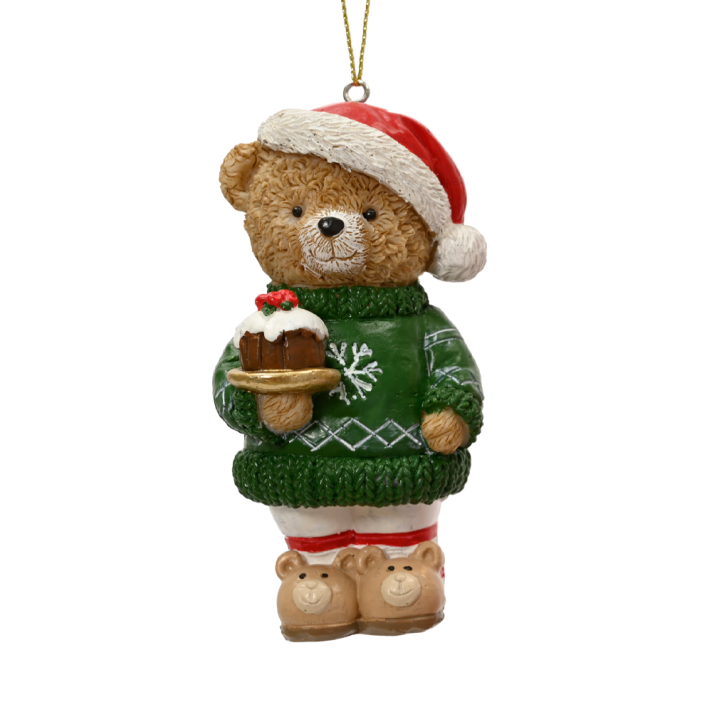 Decoris kerstornament - Beer met cake