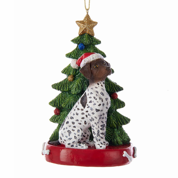 Kurt Adler kerstornament - Pointer met kerstboom