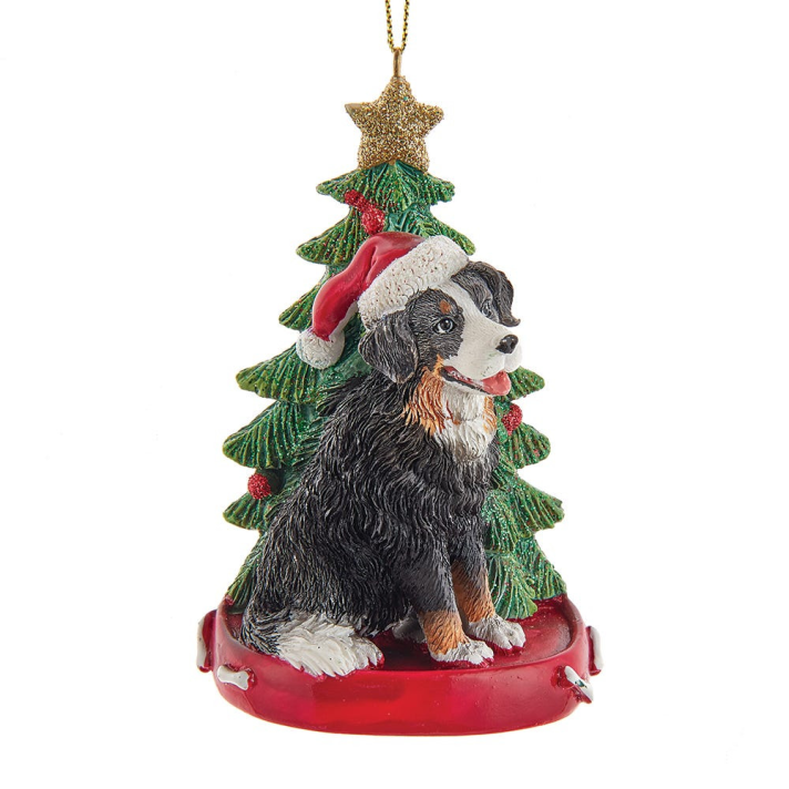 Kurt Adler kerstornament - Berner Sennen met kerstboom
