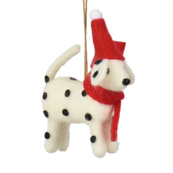 Decoris kerstornament - Hond met kerstmuts