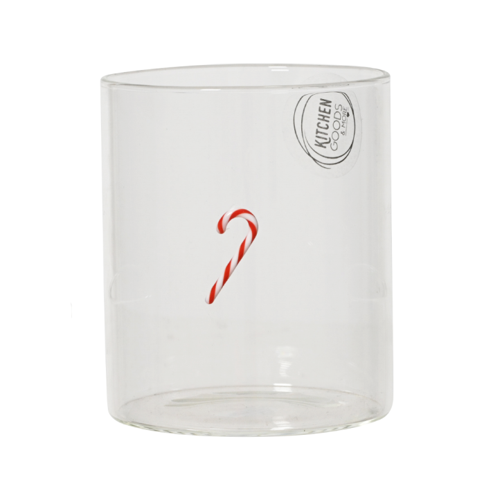 Decoris verre à eau - Avec canne de bonbon