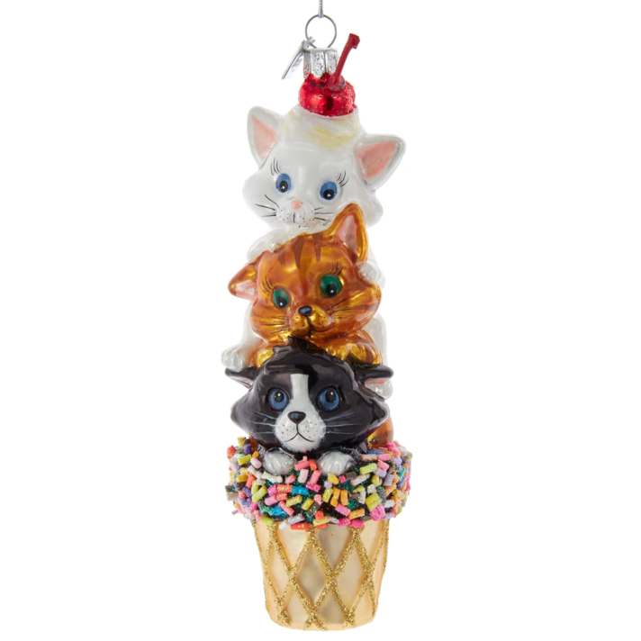 Kurt Adler kerstornament - Katten in ijsje