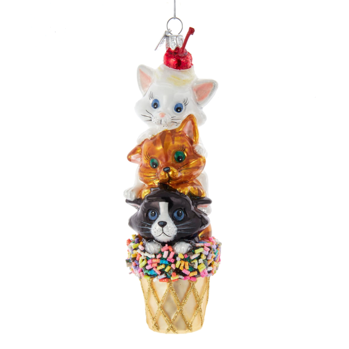 Kurt Adler kerstornament - Katten in ijsje