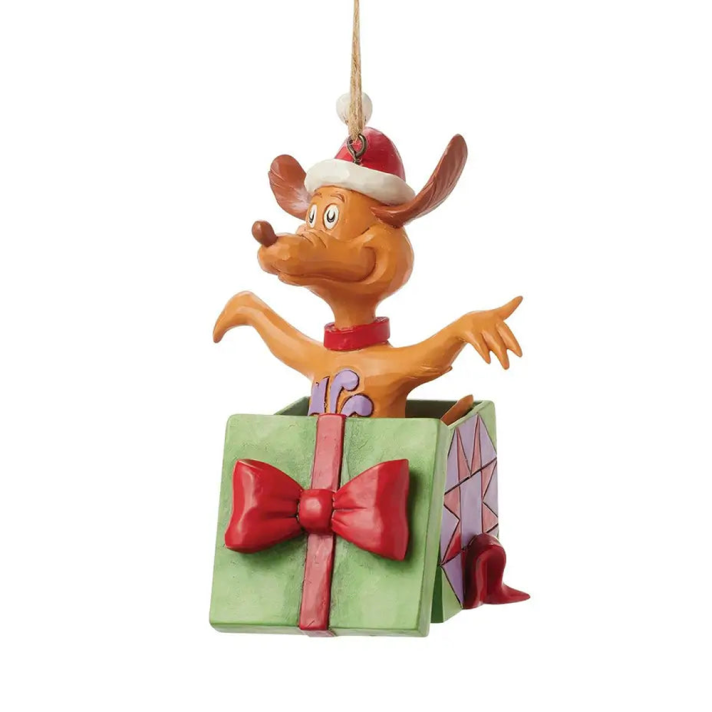 The Grinch kerstornament - Max in cadeau
