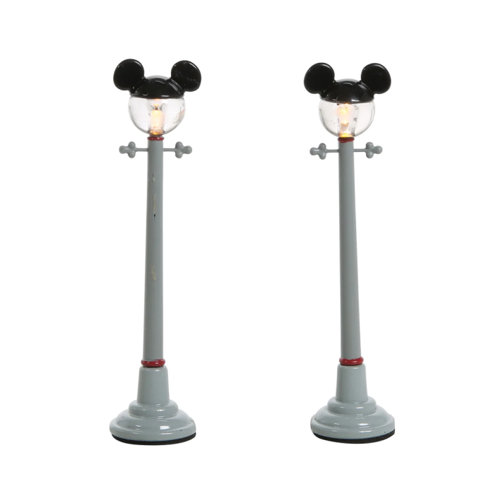 Disney Village kerstdorp figuur - Mickey Mouse Street Lights - Set van 2