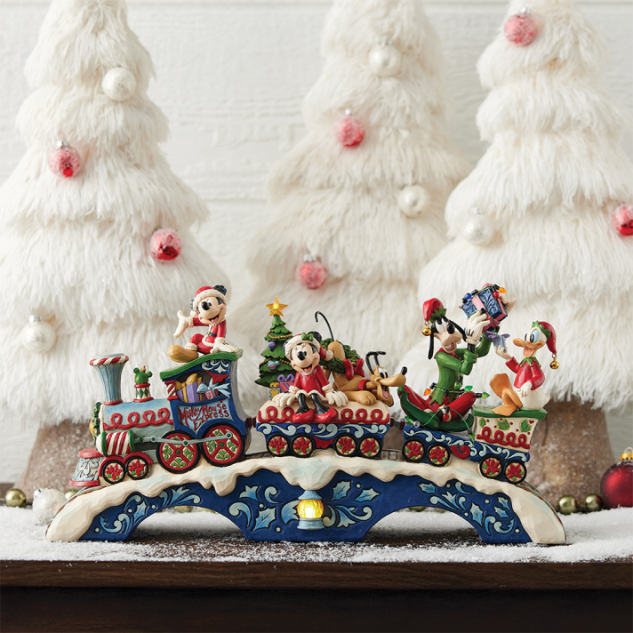 Disney Traditions kerstbeeld - Trein met Mickey & Friends
