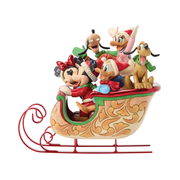 Disney Traditions kerstbeeld - Arrenslee met Mickey & Friends