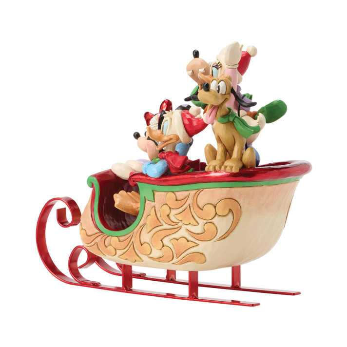 Disney Traditions kerstbeeld - Arrenslee met Mickey & Friends