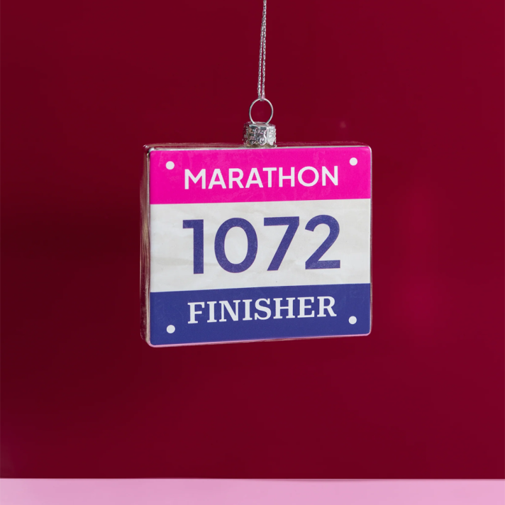 Yup in de Boom kerstornament - Marathon startnummer