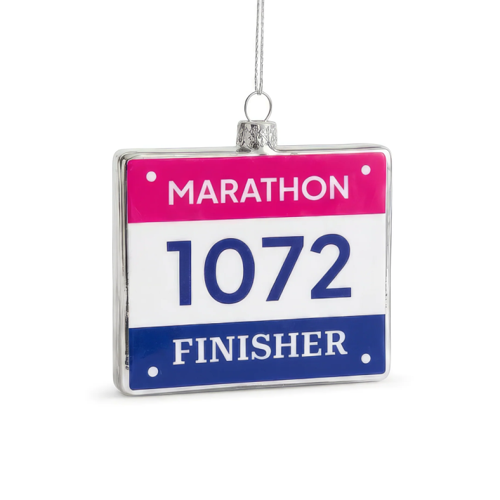 Yup in de Boom kerstornament - Marathon startnummer