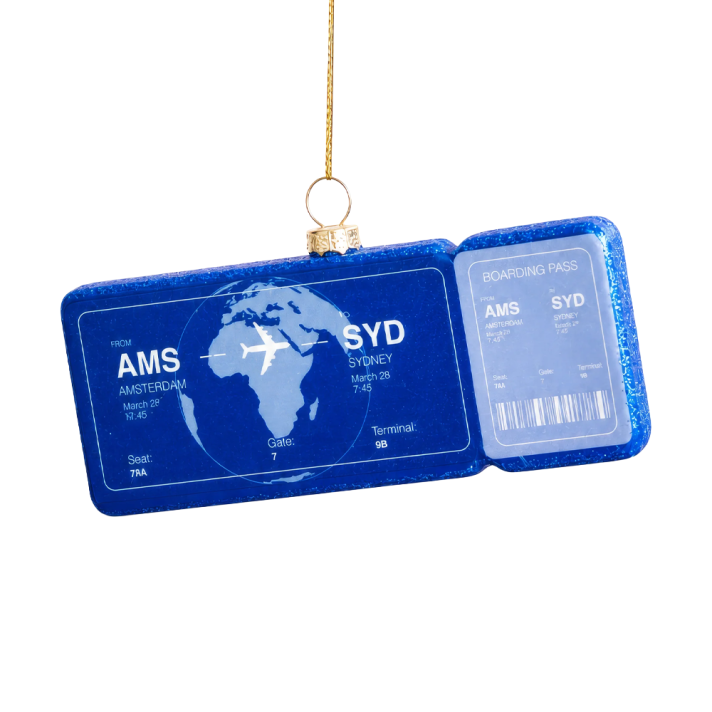 Yup in de Boom kerstornament - Boardingpass Sydney
