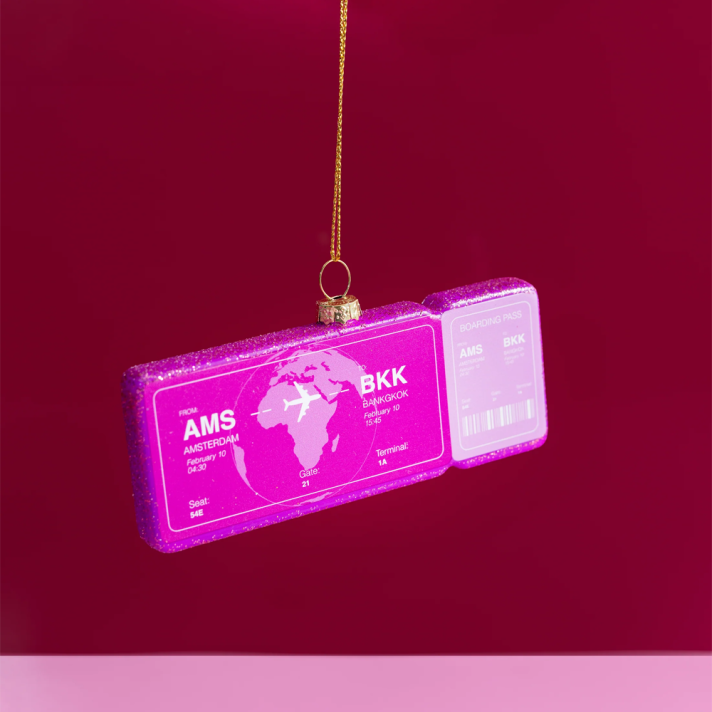 Yup in de Boom kerstornament - Boardingpass Bangkok