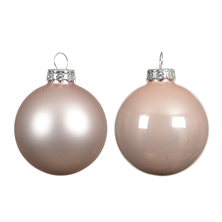 Decoris kerstballen - Roze - 6cm - Set van 12