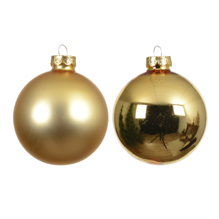 Decoris kerstballen - Goud - 8cm - Set van 6