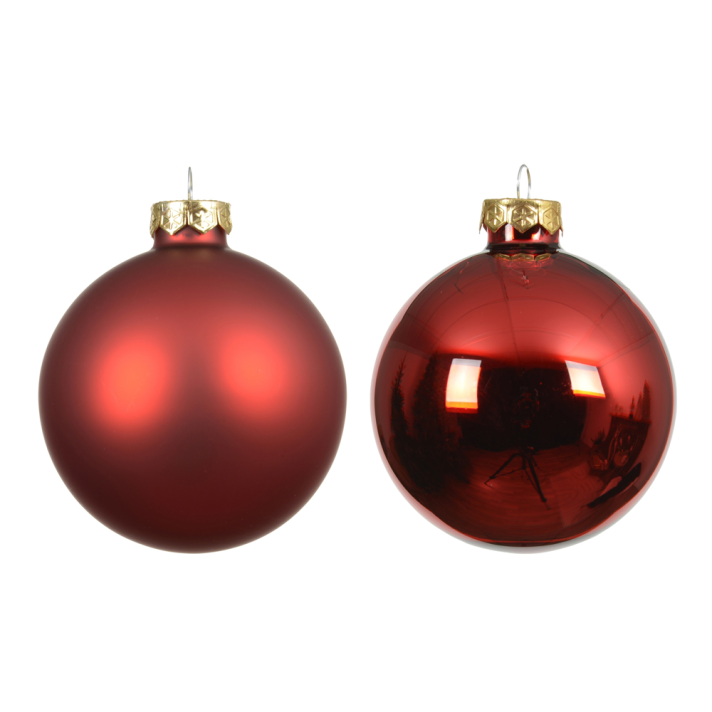 Decoris kerstballen - Rood - 8cm - Set van 6