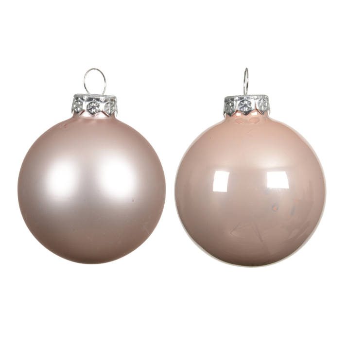 Decoris kerstballen - Roze - 8cm - Set van 6