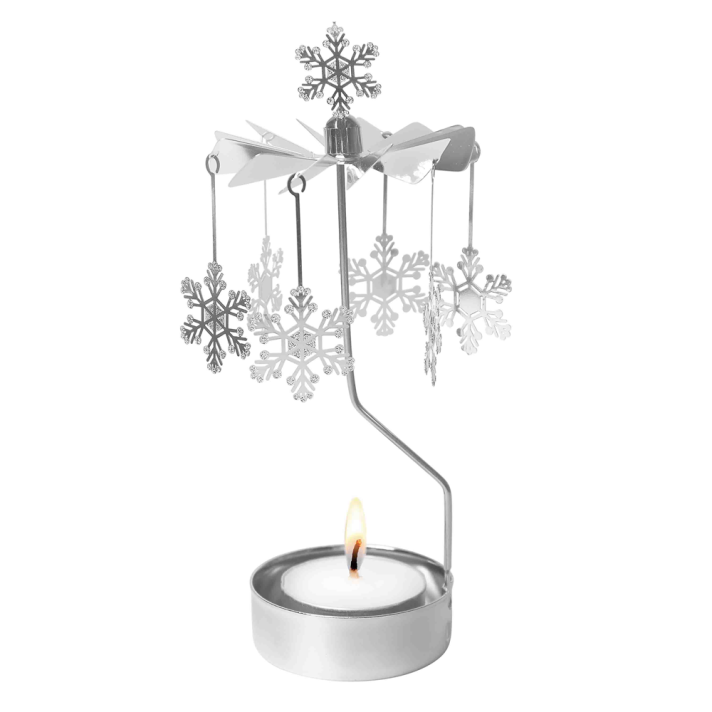 Pluto theelicht carrousel - Met sneeuwvlokken