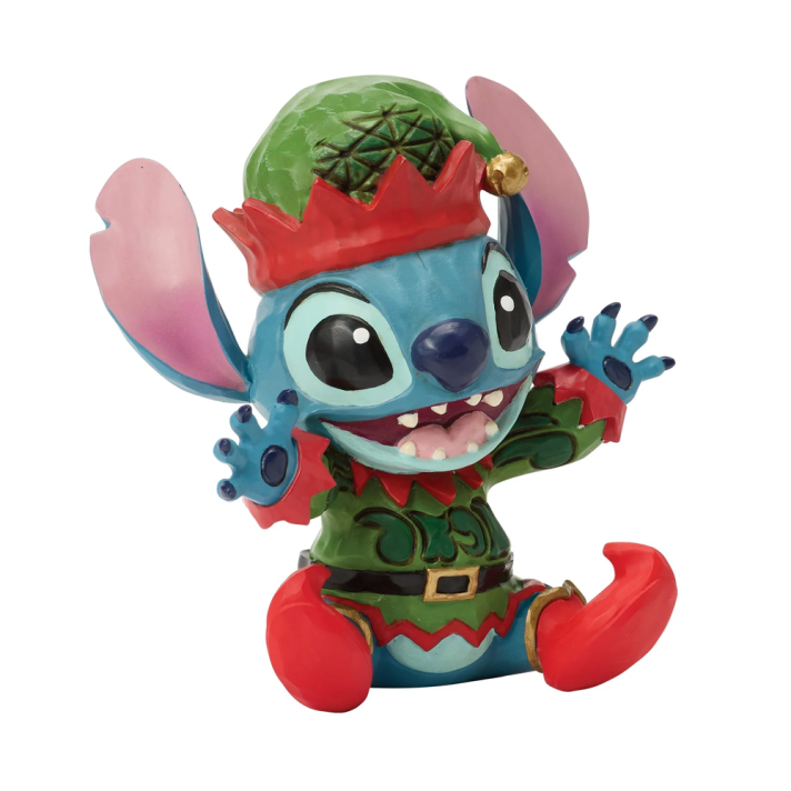 Disney Traditions kerstbeeld - Stitch als kerstelf