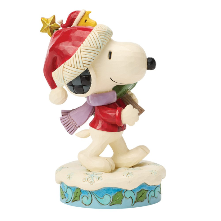 Disney Traditions kerstbeeld - Snoopy met kerstboom