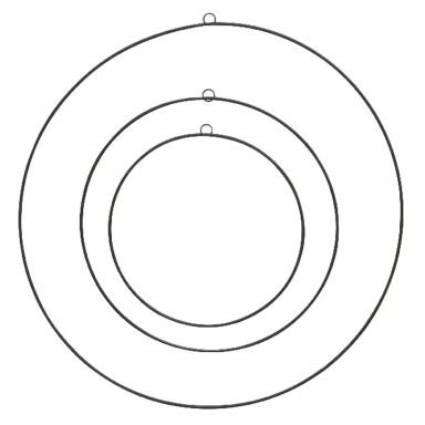 Kerstkrans - Metalen ringen - Zwart - Drie stuks